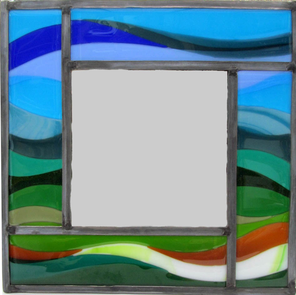 fused glass mirror